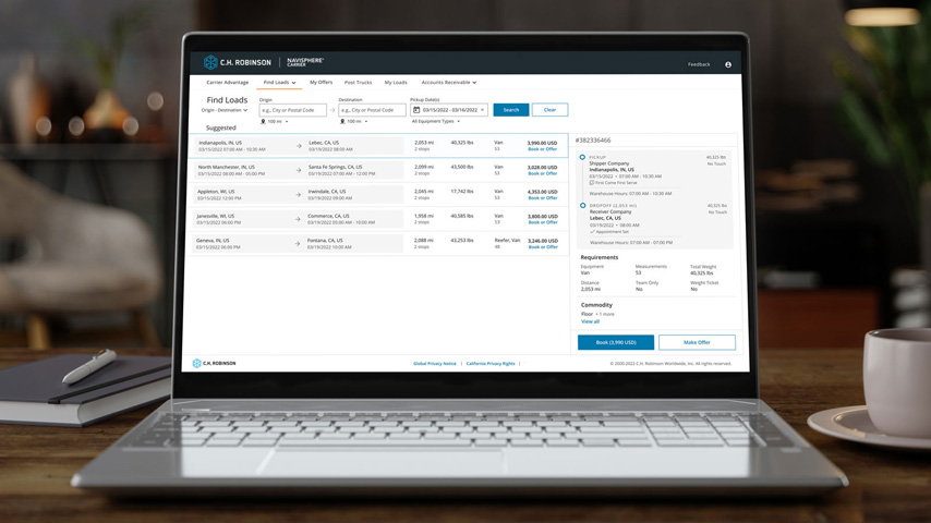 C.H. Robinson loadboard image